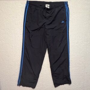 ADIDAS Women's Windpants Black w/ blue stripe Size L